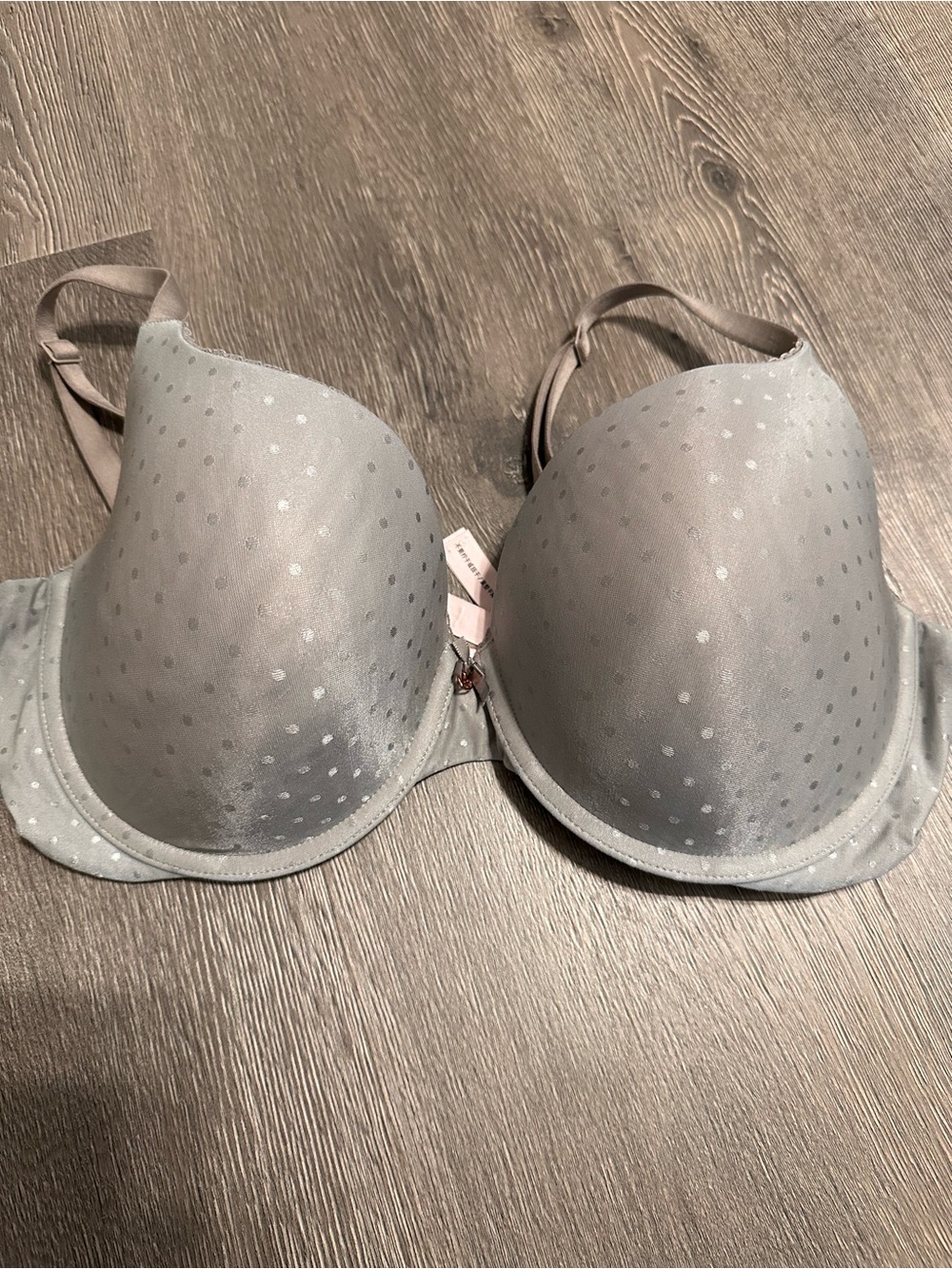 Victoria's Secret Light Gray Polka Dot T-Shirt Bra